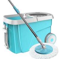 spin magic mop 360 with microfiber refill and stainless twisted pole with big wheels