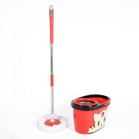 spin magic mop 360 with microfiber refill and stainless twisted pole red tigger